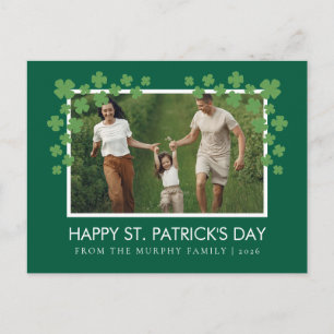 Minimalistisches Glückskleeblatt St. Patrick's Day Feiertagspostkarte