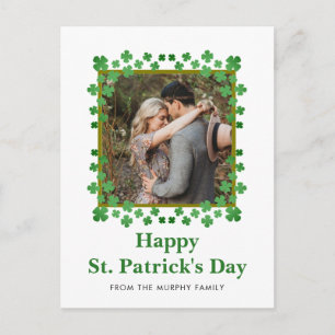 Minimalistisches Glückskleeblatt St. Patrick's Day Feiertagspostkarte