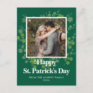 Minimalistisches Glückskleeblatt St. Patrick's Day Feiertagspostkarte