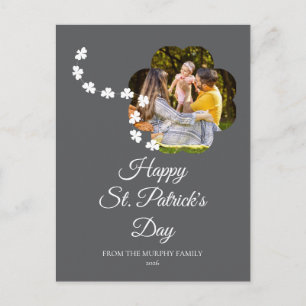 Minimalistisches Glückskleeblatt St. Patrick's Day Feiertagspostkarte