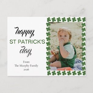 Minimalistisches Glückskleeblatt St. Patrick's Day Feiertagspostkarte