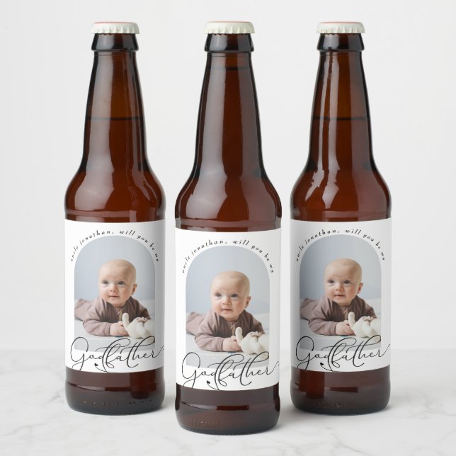 Minimalistisches Godvaté-Foto Bierflaschenetikett (Flaschen)