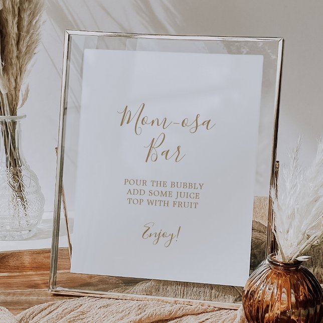 Minimalistisches Gold Baby Dusche Mama-osa Bar-Zei Poster (Von Creator hochgeladen)