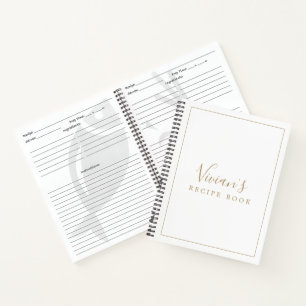 Minimalistisches Gold Brautparty Rezept Notizbuch