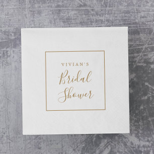 Minimalistisches Gold-Brautparty Serviette
