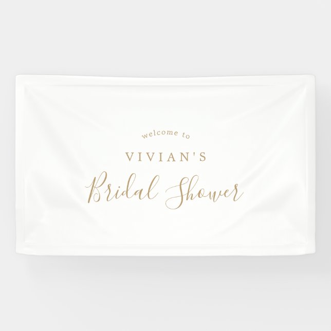 Minimalistisches Gold Brautparty Willkommen Banner (Horizontal)