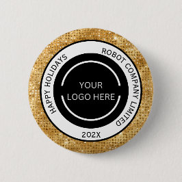 Minimalistisches Gold Firmenlogo und Name  Button