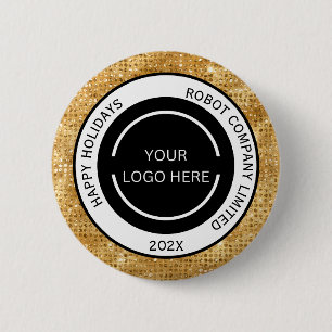 Minimalistisches Gold Firmenlogo und Name Button