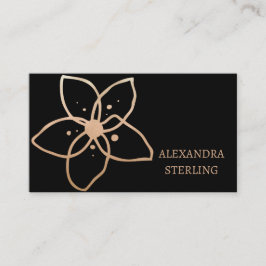 Minimalistisches Gold Floral Elegante Personalisie Visitenkarte