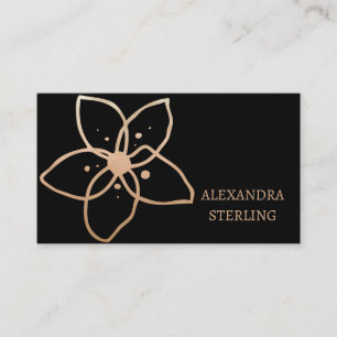 Minimalistisches Gold Floral Elegante Personalisie Visitenkarte