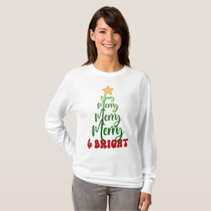 Minimalistisches Gold Gelb Rot Süßes Weihnachten F T-Shirt