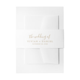 Minimalistisches Gold - Hochzeit von Einladungsbanderole