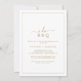 Minimalistisches Gold I GRILLEN Engagement Party Einladung