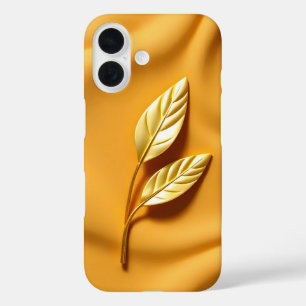 Minimalistisches Gold Leaf Fall Mate iPhone 16 Hülle