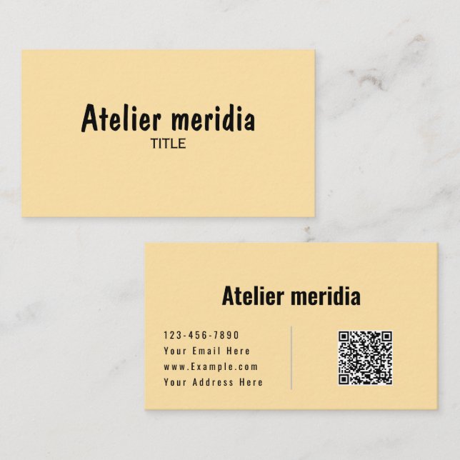 Minimalistisches Gold mit QR-Code Visitenkarte (Vorne/Hinten)