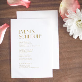 Minimalistisches Gold Modernes Art Deco Hochzeitsp Begleitkarte