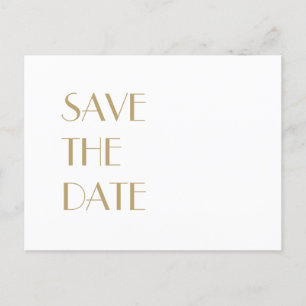 Minimalistisches Gold Modernes Art Deco Hochzeitst Ankündigungspostkarte