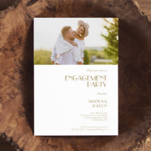 Minimalistisches Gold Modernes Deko Engagement Par Einladung