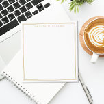 Minimalistisches Gold-Monogramm mit zwei Rändern Notizblock<br><div class="desc">Erstellen Sie Ihre eigenen personalisierten Notizblöcke mit goldener eleganter chic-Typografie-Monogramm-Name und zwei Randlinien-Design.</div>