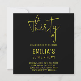 Minimalistisches Gold-Script | 30. Geburtstag Save The Date