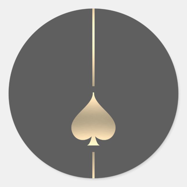 Minimalistisches Gold Spade Symbol Klassischer Run Runder Aufkleber (Vorderseite)