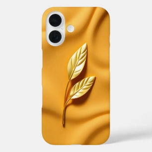 Minimalistisches Goldblatt-iPhone-Case iPhone 16 Hülle