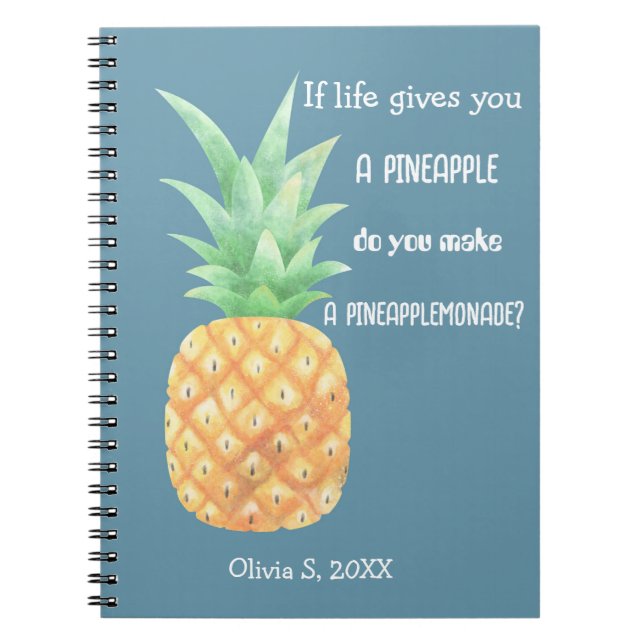 Minimalistisches Goldenes Ananas-Personalisiertes  Notizblock (Vorderseite)