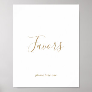 Minimalistisches goldenes Hochzeitsgunstzeichen Poster