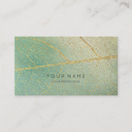 Minimalistisches Goldenes Leaf Mint Vip Schönheit  Visitenkarte