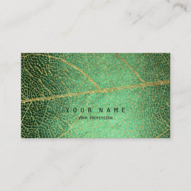Minimalistisches Goldenes Leaf Tropic Vip Schönhei Visitenkarte (Vorderseite)