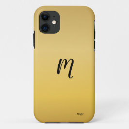 Minimalistisches goldfarbenes Monogramm Case-Mate iPhone Hülle