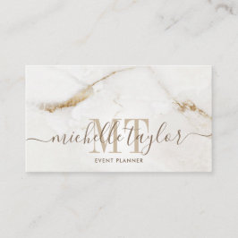 Minimalistisches Goldgold aus weißem Marmor Visitenkarte