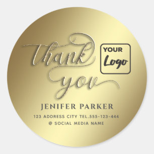 Minimalistisches goldskriptspezifisches Logo viele Runder Aufkleber