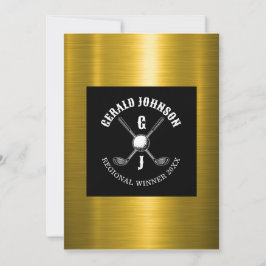 Minimalistisches Golf Monogram Design Einladung