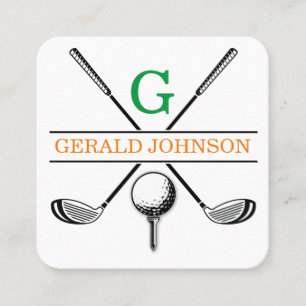 Minimalistisches Golf Monogram Design Square Busin Quadratische Visitenkarte