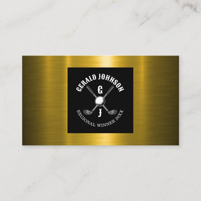 Minimalistisches Golf Monogram Design Visitenkarte (Vorderseite)