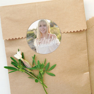 Minimalistisches Graduate Picture Simple Modernes  Runder Aufkleber