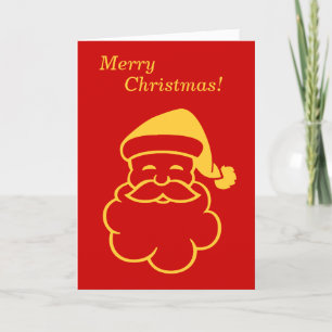 Minimalistisches Grafikdesign Gold Santa für Weihn Feiertagskarte