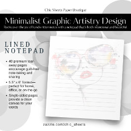 Minimalistisches Grafikdesign Lineares Notizbuch Notizblock