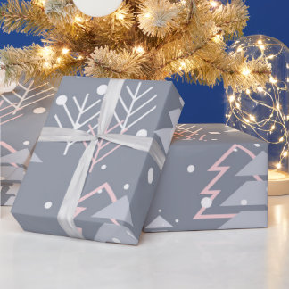 Minimalistisches, grau-elegantes Weihnachtsmuster Geschenkpapier