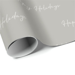 Minimalistisches graues glückliches geschenkpapier
