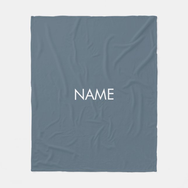 Minimalistisches graues individuelle Name-Monogram Fleecedecke (Vorderseite)