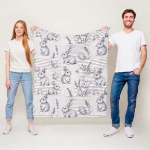 Minimalistisches graues Kaninchen-Oster-Ei-Streife Fleecedecke