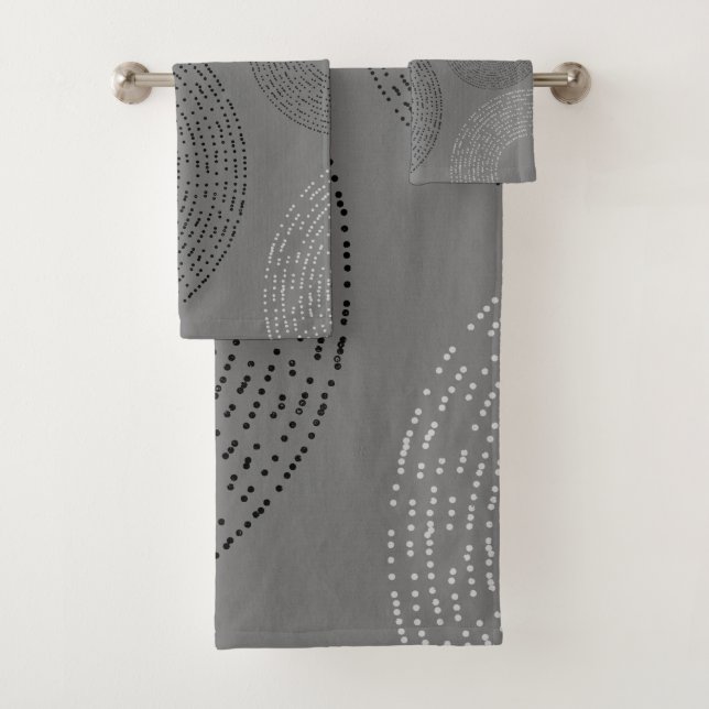 Minimalistisches graues Muster Badhandtuch Set (Insitu)