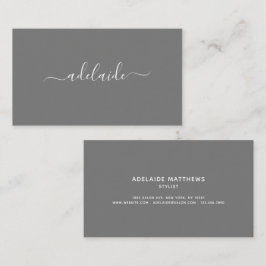 Minimalistisches Grausalon-Haarstylist-Signaturskr Visitenkarte