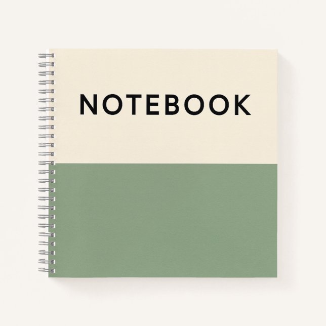 Minimalistisches Green Block-Notebook Notizbuch (Vorderseite)