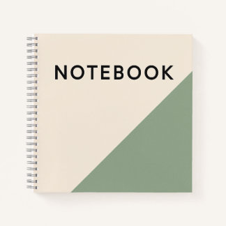 Minimalistisches Green & Creme-Notebook Notizbuch