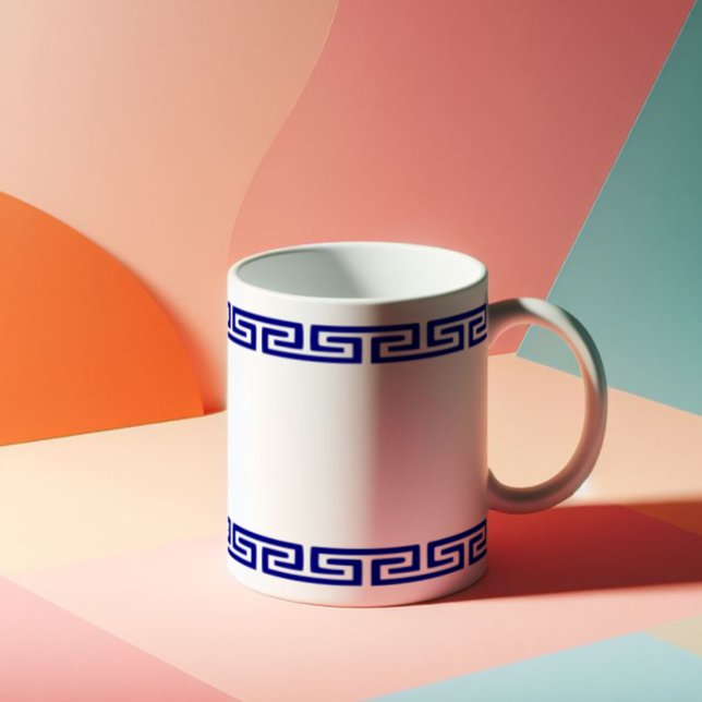 Minimalistisches griechisches Muster, anpassbar II Kaffeetasse (Von Creator hochgeladen)