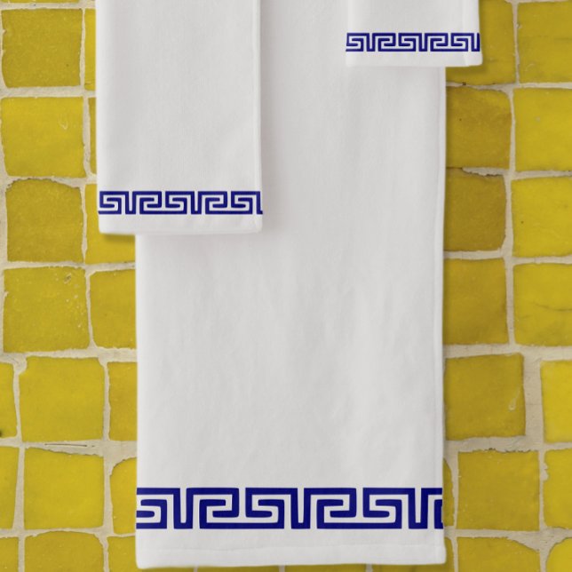 Minimalistisches griechisches Muster anpassbar VI Badhandtuch Set (Von Creator hochgeladen)