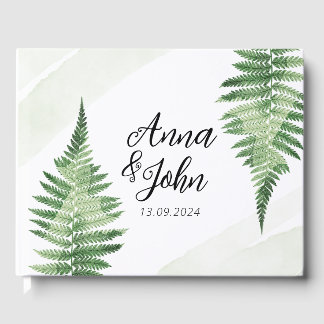 Minimalistisches Grünes Fern-Hochzeitsszeichen Gästebuch